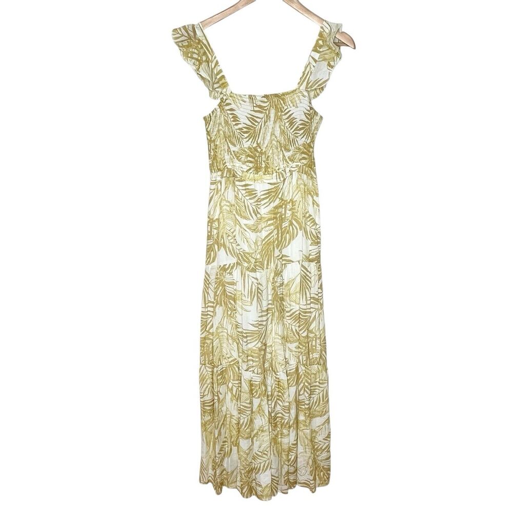 Nanette Lepore Maxi Tiered Ruffled Tropical Dress Womens Size 8 Resort